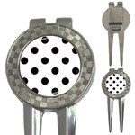 Polka Dots - Black on White 3-in-1 Golf Divot