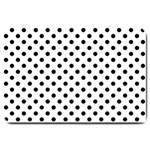 Polka Dots - Black on White Large Doormat