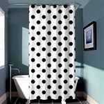 Polka Dots - Black on White Shower Curtain 36  x 72  (Stall)