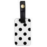 Polka Dots - Black on White Luggage Tag (One Side)