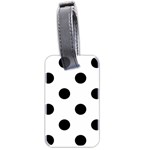 Polka Dots - Black on White Luggage Tag (Two Sides)