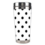 Polka Dots - Black on White Stainless Steel Travel Tumbler