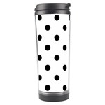 Polka Dots - Black on White Travel Tumbler