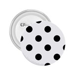 Polka Dots - Black on White 2.25  Button