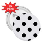 Polka Dots - Black on White 2.25  Button (10 pack)