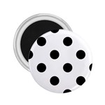 Polka Dots - Black on White 2.25  Magnet