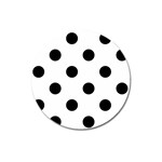 Polka Dots - Black on White Magnet 3  (Round)