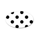 Polka Dots - Black on White Sticker (Oval)