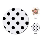 Polka Dots - Black on White Playing Cards (Round)