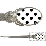 Polka Dots - Black on White Letter Opener