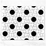 Polka Dots - Black on White Jigsaw Puzzle (Rectangular)