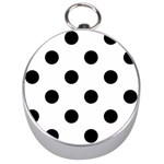 Polka Dots - Black on White Silver Compass