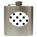 Polka Dots - Black on White Hip Flask (6 oz)
