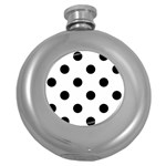 Polka Dots - Black on White Hip Flask (5 oz)
