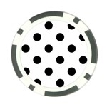 Polka Dots - Black on White Poker Chip Card Guard