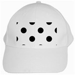 Polka Dots - Black on White White Cap