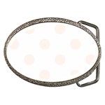 Polka Dots - Seashell on White Belt Buckle