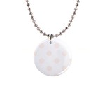 Polka Dots - Seashell on White 1  Button Necklace