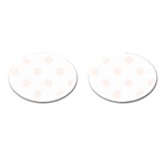 Polka Dots - Seashell on White Cufflinks (Oval)