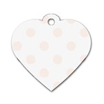 Polka Dots - Seashell on White Dog Tag Heart (One Side)