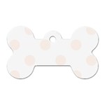 Polka Dots - Seashell on White Dog Tag Bone (One Side)