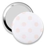 Polka Dots - Seashell on White 3  Handbag Mirror