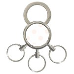 Polka Dots - Seashell on White 3-Ring Key Chain