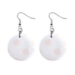 Polka Dots - Seashell on White 1  Button Earrings