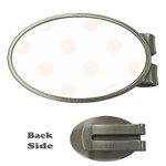 Polka Dots - Seashell on White Money Clip (Oval)
