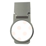 Polka Dots - Seashell on White Money Clip (Round)