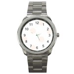 Polka Dots - Seashell on White Sport Metal Watch