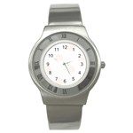 Polka Dots - Seashell on White Stainless Steel Watch