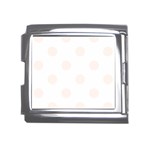 Polka Dots - Seashell on White Mega Link Italian Charm (18mm)