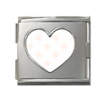 Polka Dots - Seashell on White Mega Link Heart Italian Charm (18mm)