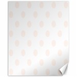 Polka Dots - Seashell on White Canvas 11  x 14 