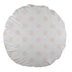 Polka Dots - Seashell on White Large 18  Premium Round Cushion