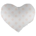 Polka Dots - Seashell on White Large 19  Premium Heart Shape Cushion