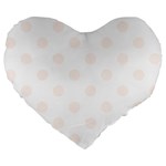 Polka Dots - Seashell on White Large 19  Premium Flano Heart Shape Cushion