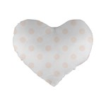 Polka Dots - Seashell on White Standard 16  Premium Heart Shape Cushion