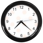 Polka Dots - Seashell on White Wall Clock (Black)