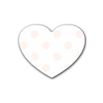 Polka Dots - Seashell on White Rubber Coaster (Heart)