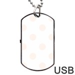 Polka Dots - Seashell on White Dog Tag USB Flash (One Side)
