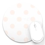 Polka Dots - Seashell on White Round Mousepad