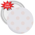 Polka Dots - Seashell on White 3  Button (100 pack)