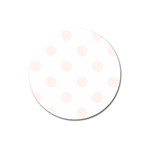 Polka Dots - Seashell on White Magnet 3  (Round)