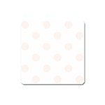 Polka Dots - Seashell on White Magnet (Square)