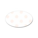 Polka Dots - Seashell on White Sticker Oval (10 pack)