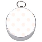 Polka Dots - Seashell on White Silver Compass