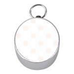 Polka Dots - Seashell on White Silver Compass (Mini)