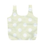 Polka Dots - White on Beige Full Print Recycle Bag (M)